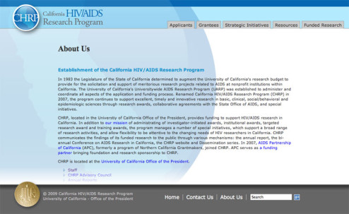 CHRP secondary page