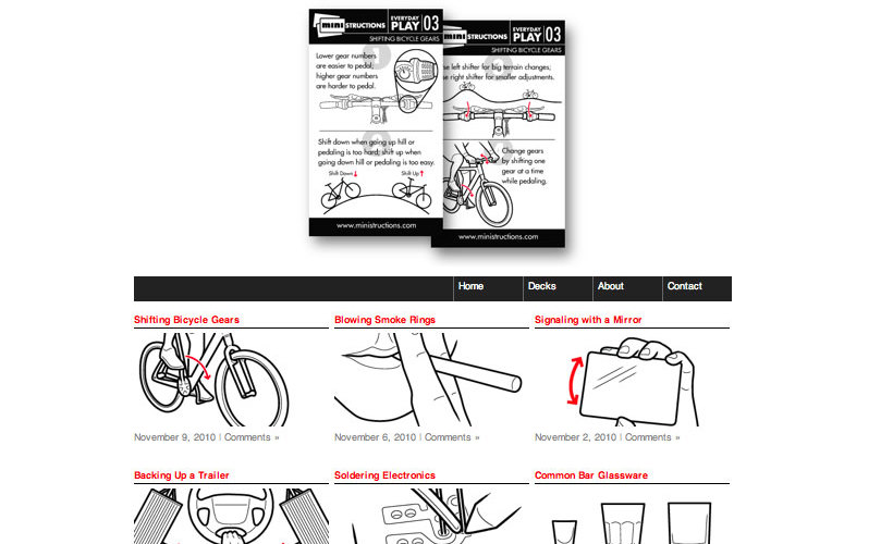 Ministructions Cards Website